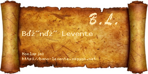 Bánó Levente névjegykártya